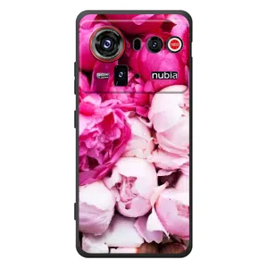 Силиконовый бампер с принтом (цветочки) на ЗТЕ нубия З80 Ультра (Пионы)