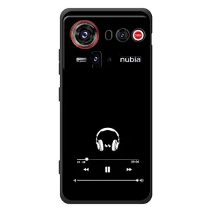 Чехол с картинками на черном фоне для ZTE nubia Z80 Ultra (Плеер)