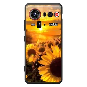 Чехол с Цветами для ZTE nubia Z80 Ultra (поле подсолнухов)