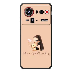 Силиконовый Чехол на ZTE nubia Z80 Ultra с картинкой Стильных Девушек (С собакой)
