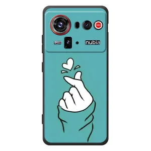 Чехлы (Знак сердечка) на ZTE nubia Z80 Ultra (Сердечко на бирюзовом)