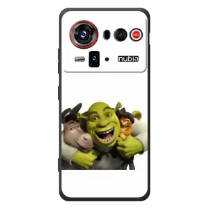 Печатный чехол с принтом Шрек для ZTE nubia Z80 Ultra (Шрек осел и кот)