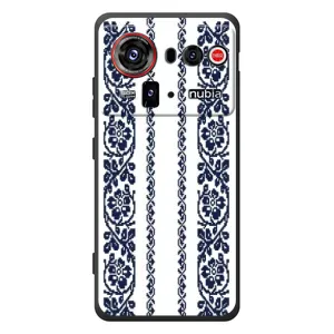 Силиконовый Чехол на ZTE nubia Z80 Ultra с картинкой Вышиванки (Синяя вышиванка)