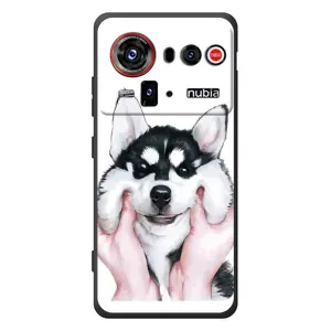 Бампер для ZTE nubia Z80 Ultra с картинкой "Песики" (Собака Хаски)