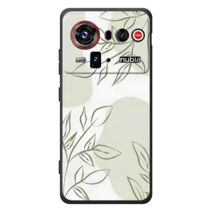 Чехол цветочный дизайн для ZTE nubia Z80 Ultra (Зелёный дизайн)