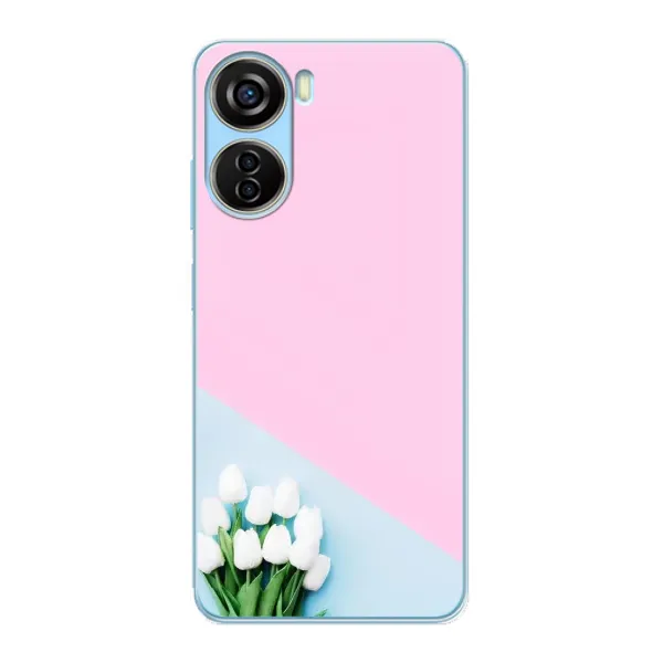 Чехол с рисунком «Белые тюльпаны» для ZTE V40 Design Чехол с рисунком «Белые тюльпаны» для ZTE V40 Design