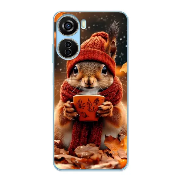 Чехол с рисунком «Белка с кофе» для ZTE V40 Design Чехол с рисунком «Белка с кофе» для ZTE V40 Design