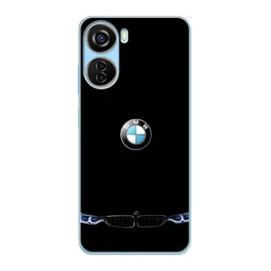 Силиконовый бампер с картинкой машины на ZTE V40 Design (Черный BMW)