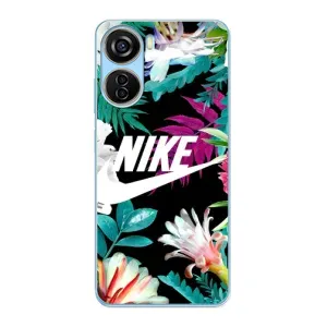 Силиконовый Чехол на ZTE V40 Design с картинкой Nike (Цветочный Nike)