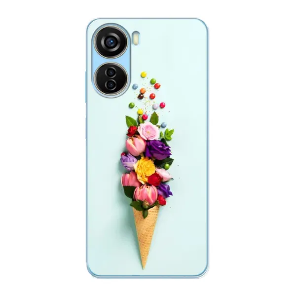 Чехол с рисунком «Цветок-мороженное» для ZTE V40 Design Чехол с рисунком «Цветок-мороженное» для ZTE V40 Design