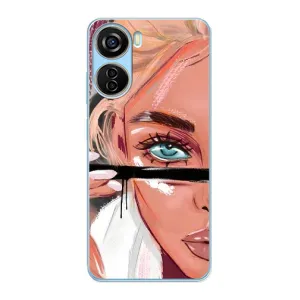 Силиконовый Чехол на ZTE V40 Design с картинкой Стильных Девушек (Девушка и ресницы)