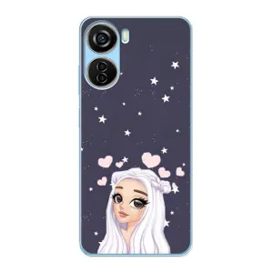 Чехол Стильные девушки на ZTE V40 Design (Девушка и сердечки)