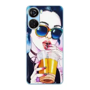 Чехол с картинкой Модные Девчонки ZTE V40 Design (Девушка с коктейлем)