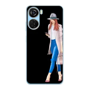 Чехол с картинкой Модные Девчонки ZTE V40 Design (Девушка со смартфоном)