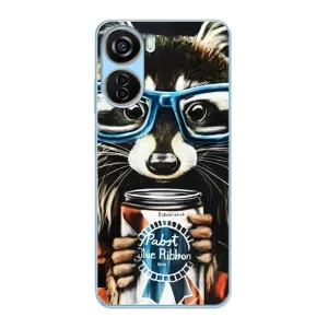Силиконовый Чехол с Енотами на ZTE V40 Design (Енот в очках)