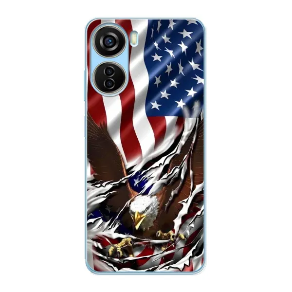 Чехол с рисунком «Флаг USA» для ZTE V40 Design Чехол с рисунком «Флаг USA» для ZTE V40 Design