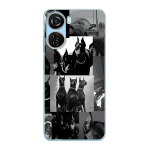 Чехол ДОБЕРМАН для ZTE V40 Design (Коллаж Доберман)