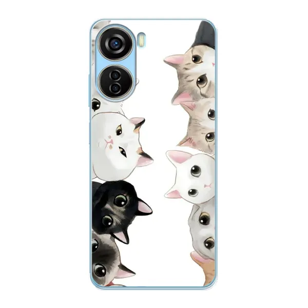 Чехол с рисунком «Коты» для ZTE V40 Design