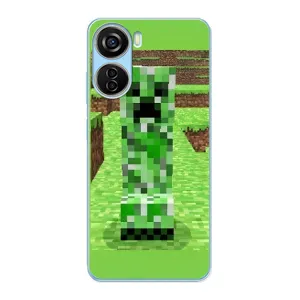 Чехлы для ZTE V40 Design (Персонажи Майн Крафт) (Крипер 2)