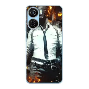 Силиконовый чехол с картинкой "Герой Pubg" на ZTE V40 Design (Man Пубг)