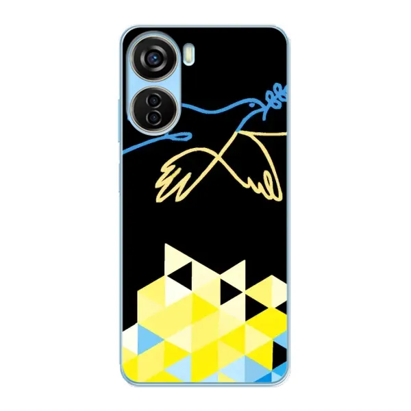 Чехол с рисунком «Мир для Украины» для ZTE V40 Design Чехол с рисунком «Мир для Украины» для ZTE V40 Design