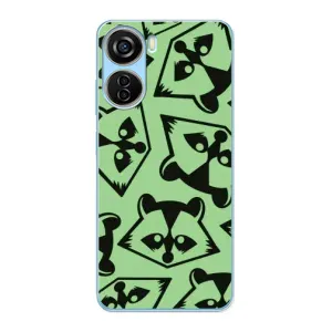 Силиконовый Чехол с Енотами на ZTE V40 Design (Мордочки Енота)