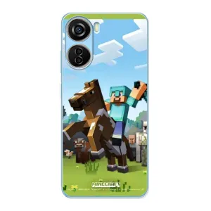 Чехлы для ZTE V40 Design (Персонажи Майн Крафт) (На коне)