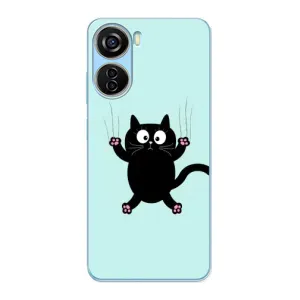 Силиконовый чехол с котиком для ZTE V40 Design (Падающий кот)