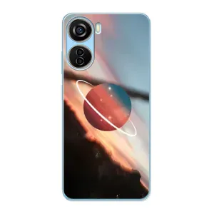 Чехол (ТПУ) с планетами на ZTE V40 Design (Сатурн)
