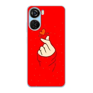 Чехлы (Знак сердечка) на ZTE V40 Design (Сердце на красном)