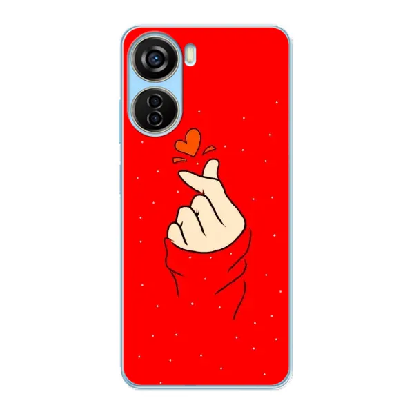 Чехол с рисунком «Сердце на красном» для ZTE V40 Design Чехол с рисунком «Сердце на красном» для ZTE V40 Design