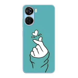 Чехлы (Знак сердечка) на ZTE V40 Design (Сердечко на бирюзовом)