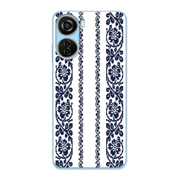 Чехол с рисунком «Синяя вышиванка» для ZTE V40 Design Чехол с рисунком «Синяя вышиванка» для ZTE V40 Design