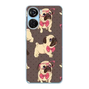 Чехол (ТПУ) Милые собачки для ZTE V40 Design (Собачки Мопсики)