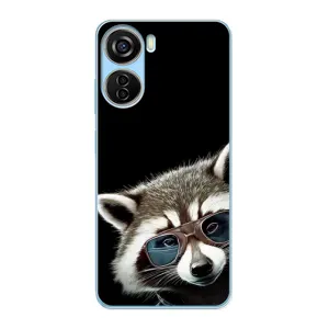 Силиконовый Чехол с Енотами на ZTE V40 Design (Стильный Енот)