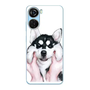 Бампер для ZTE V40 Design с картинкой "Песики" (Собака Хаски)