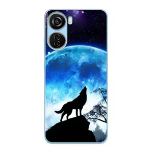 Чехол с Волком на ZTE V40 Design (Воет на луну)