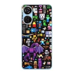 Чехол майнкрафт для ZTE V40 Design (Все персонажи)