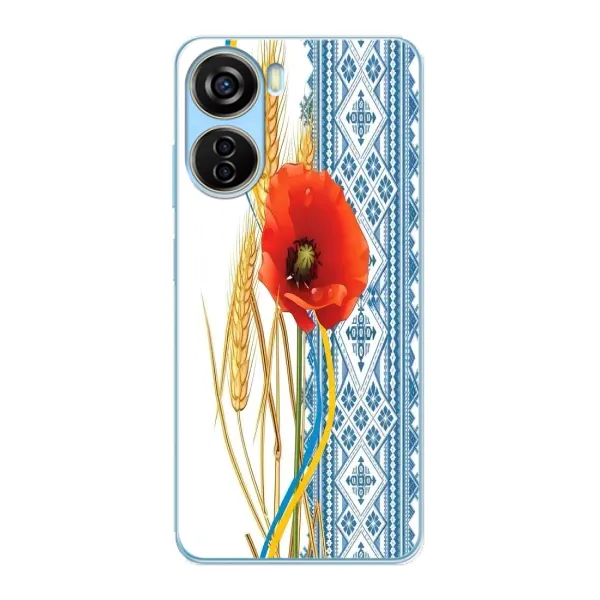 Чехол с рисунком «Вышиванка с цветком» для ZTE V40 Design Чехол с рисунком «Вышиванка с цветком» для ZTE V40 Design