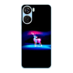 Силиконовый бампер с картинкой животных для ZTE V40 Design (Яркий олень)