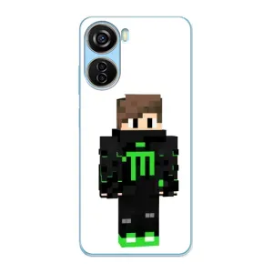 Чехлы для ZTE V40 Design (Персонажи Майн Крафт) (Зеленый мальчик)