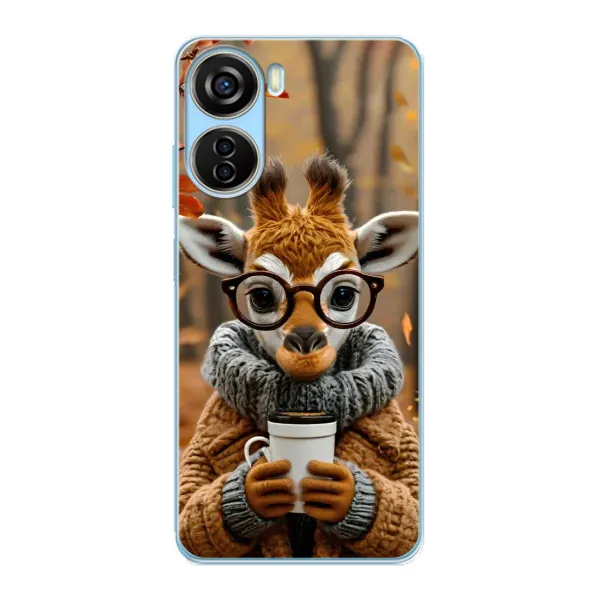 Чехол с рисунком «Жираф с кофе» для ZTE V40 Design Чехол с рисунком «Жираф с кофе» для ZTE V40 Design