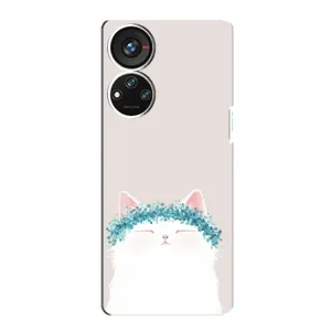 Чехол на тематику: Коты для ZTE Blade V40s (Белый котик)