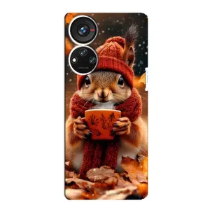 Печатный чехол «Зверята с кофе» для ZTE Blade V40s (Белка с кофе)
