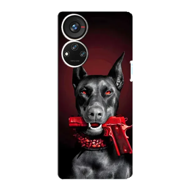Чехол с рисунком «Доберман злой» для ZTE Blade V40s