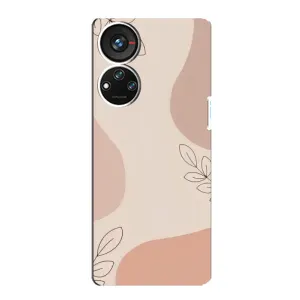 Чехол цветочный дизайн для ZTE Blade V40s (Коричневый фон)