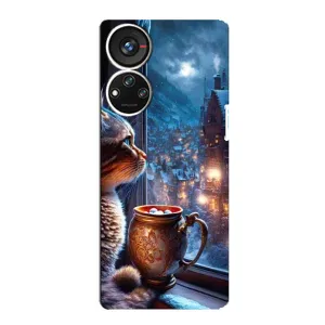 Чехлы на Новый Год ZTE Blade V40s (Кот новогодний)