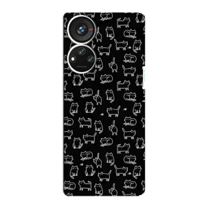 Чехол на тематику: Коты для ZTE Blade V40s (Котики на черном)