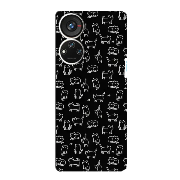 Чехол с рисунком «Котики на черном» для ZTE Blade V40s