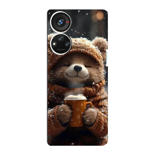 Чехол с рисунком «Медвежонок с кофе» для ZTE Blade V40s Чехол с рисунком «Медвежонок с кофе» для ZTE Blade V40s